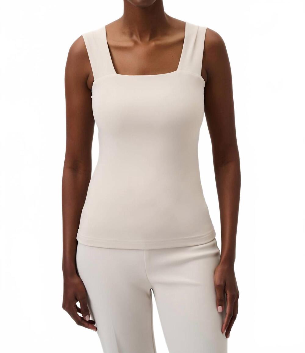 NEW JOSEPH RIBKOFF classic square neck tank in beige